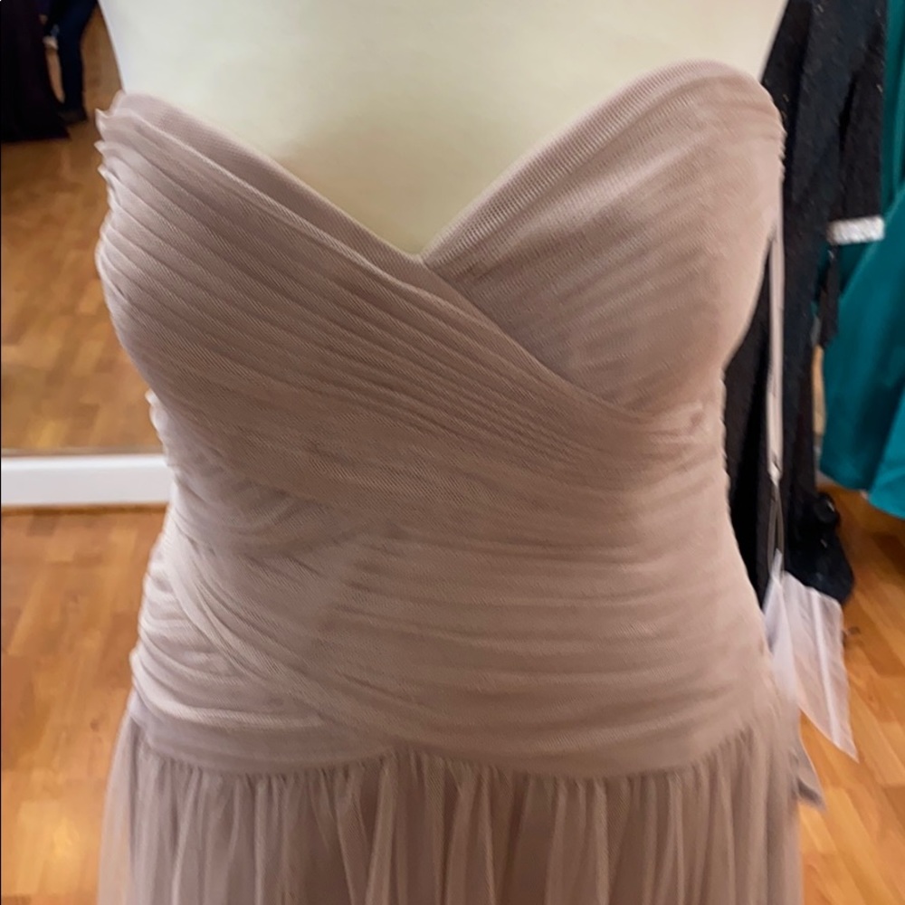 ✔️ Taupe full length strapless bridesmaid dre… - Picture 2 of 9